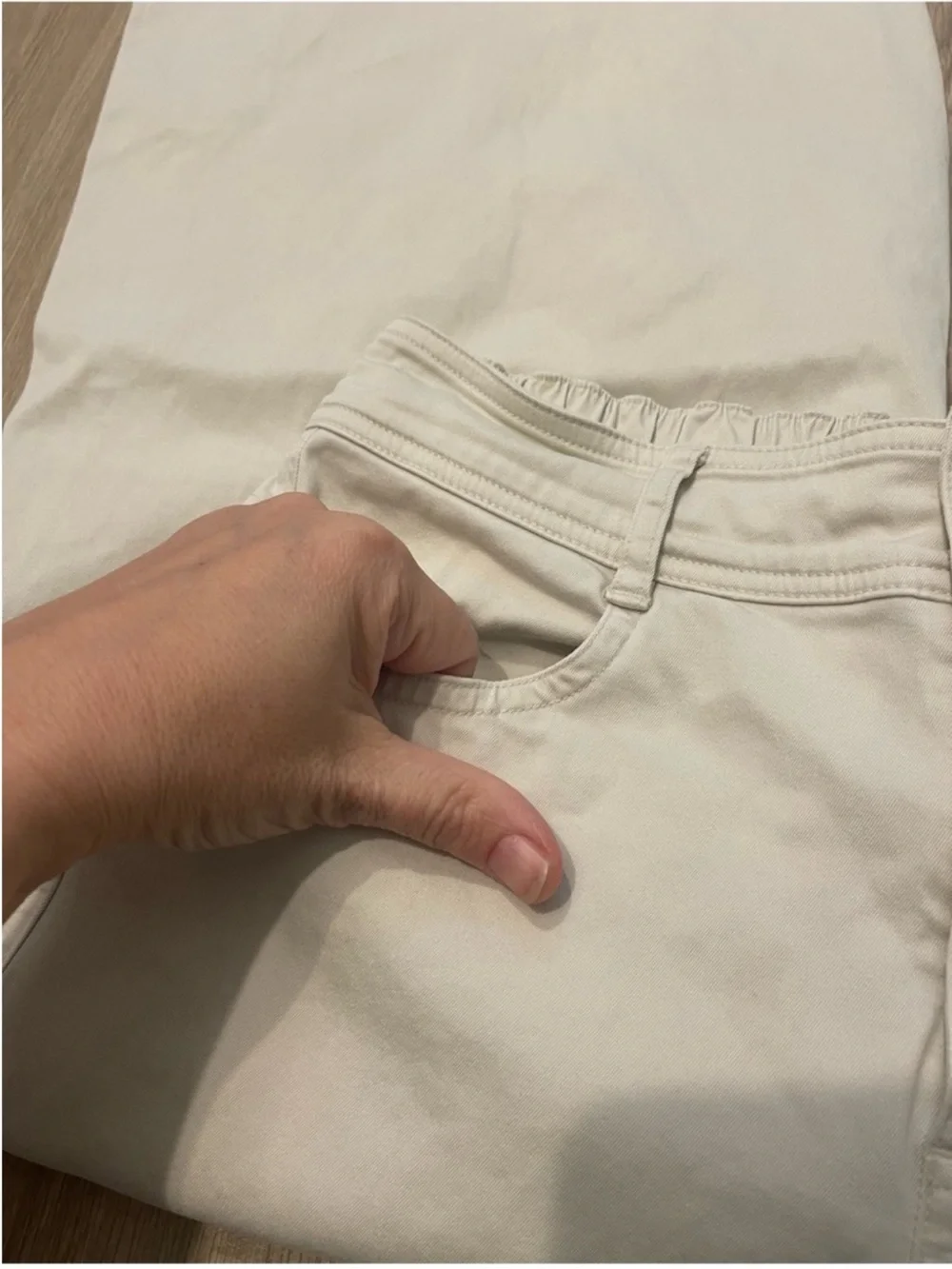 Alo Yoga Low Rise Wanderlust Wide Leg Trousers Oat Milk Tan Sz XS 2-4 W54154R